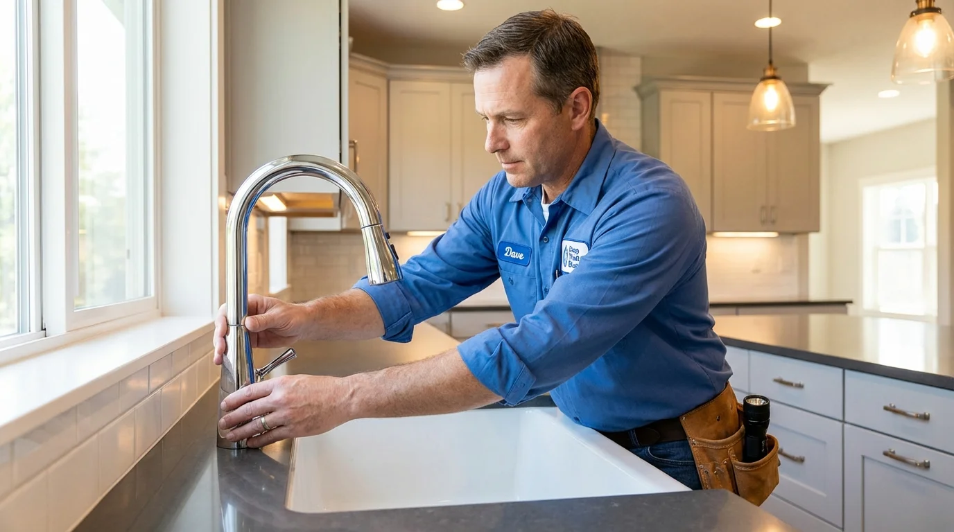 Kitchen faucet installation by Johns Plumbing LLC in Herington